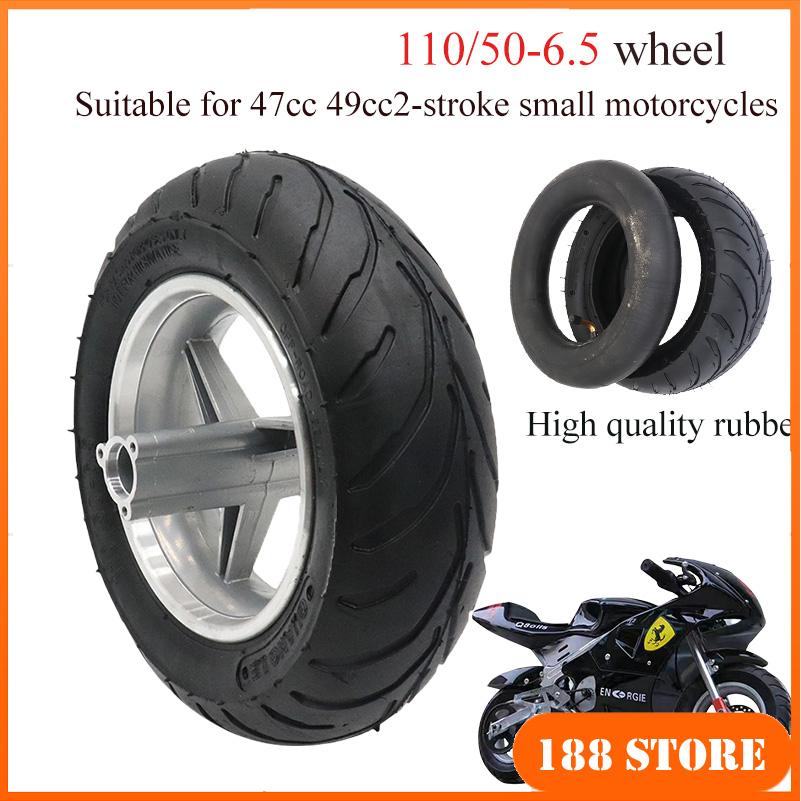 ホイール 110/50-6.5 リアリムハブとチューブレス真空タイヤポケットバイク 47cc 49cc 2 ストローク小型オートバイ用