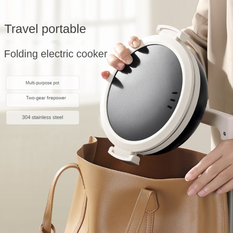 220V 1.2L Portable Electric Cooking Pot Folding Small Multi Functional Dormitory Electric Hot Pot Travel Split Electric Pot