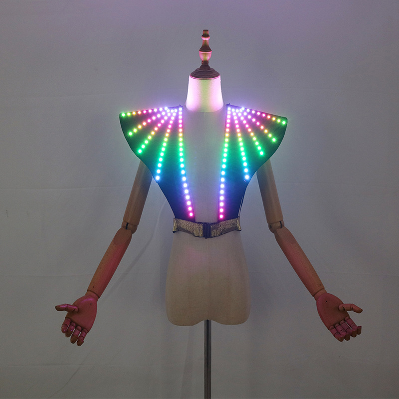 ナイトクラブ LED 服女性発光ライトアップゴーゴーダンサー絶賛衣装 2025 ベストトップハロウィンコスプレアニメステージ着用