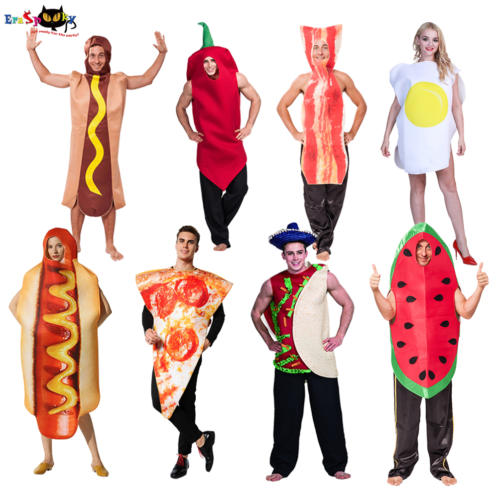 カーニバルパーティーおかしい食品コスプレハロウィーンの衣装大人のクリスマス家族仮装ホットドッグピザホリデー衣装女の子
