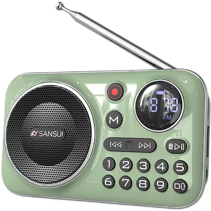 Mini Portable FM Radio Bluetooth 5.0 Speaker For The Elderly TF/USB MP3 Music Player Support Recording Headphones Play