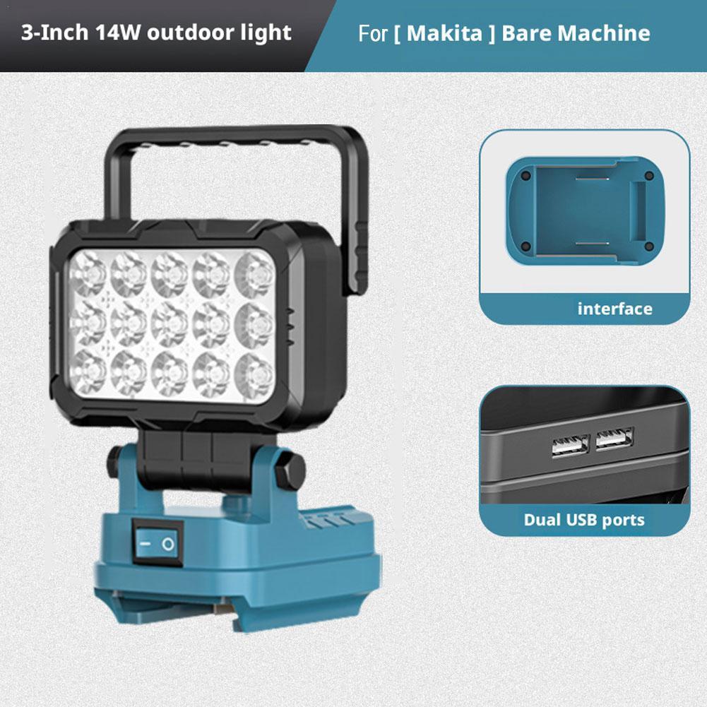 電動工具アクセサリーマキタ 18V バッテリー LED 作業灯緊急ランプ懐中電灯トーチスポットライトデュアル USB BL1830