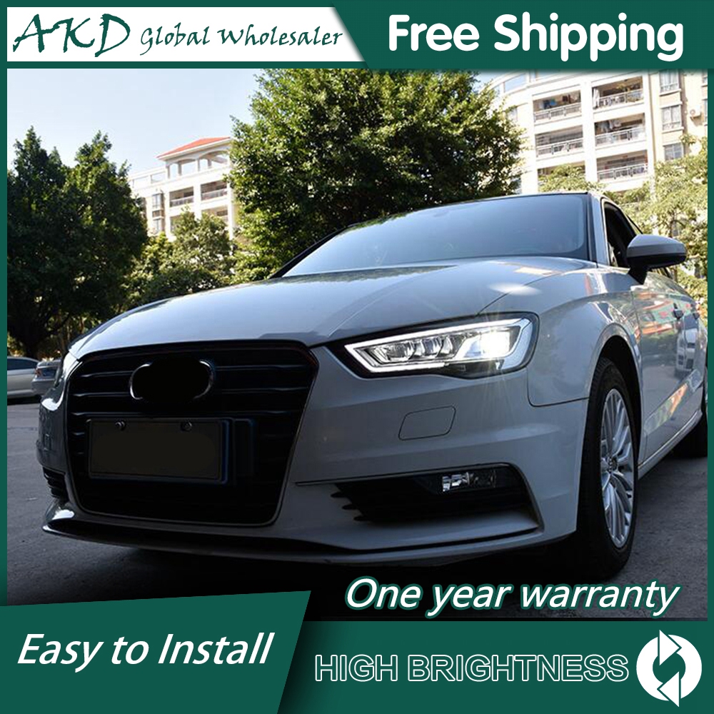 Headlight For AUDI A3 2013-2016 Car автомобильные товары LED DRL Hella 5 Xenon Lens Hid H7 AUDI A3 Car Accessories