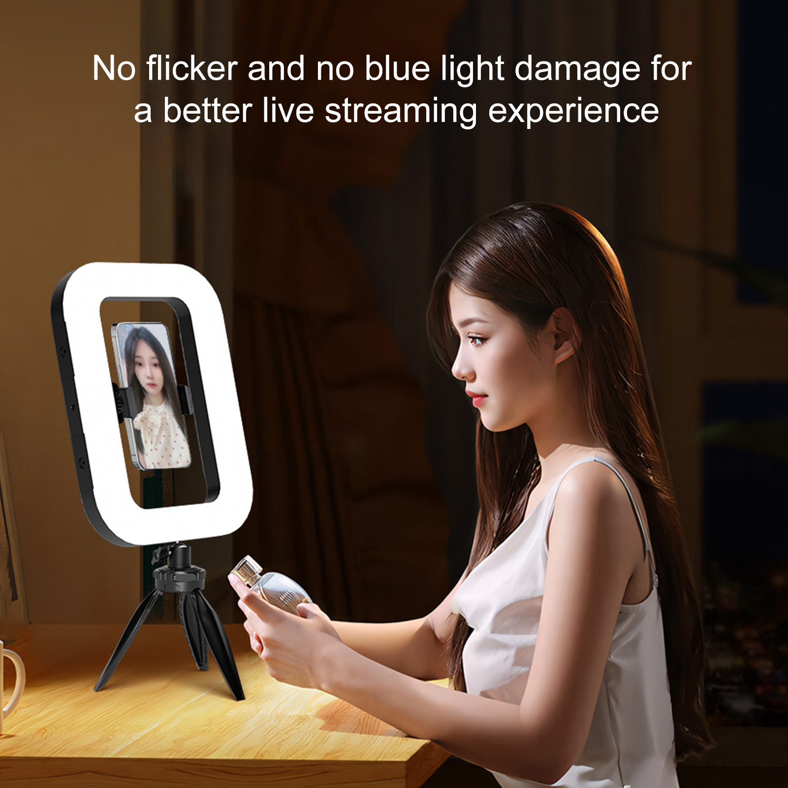 LED モバイルビデオスタビライザー充電式携帯電話ライトハンドヘルド電話スタビライザー電話ホルダー付きビデオ録画用