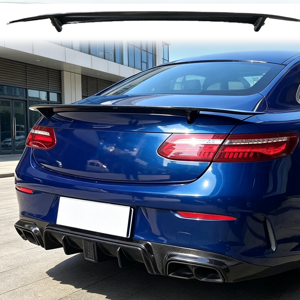 ベンツ W238 E クラス AMG 2 ドアハードトップスポーツカー 2016-2022 トゥルーカーボンファイバープレッシャーテールボディキットリアスポイラーに適しています。