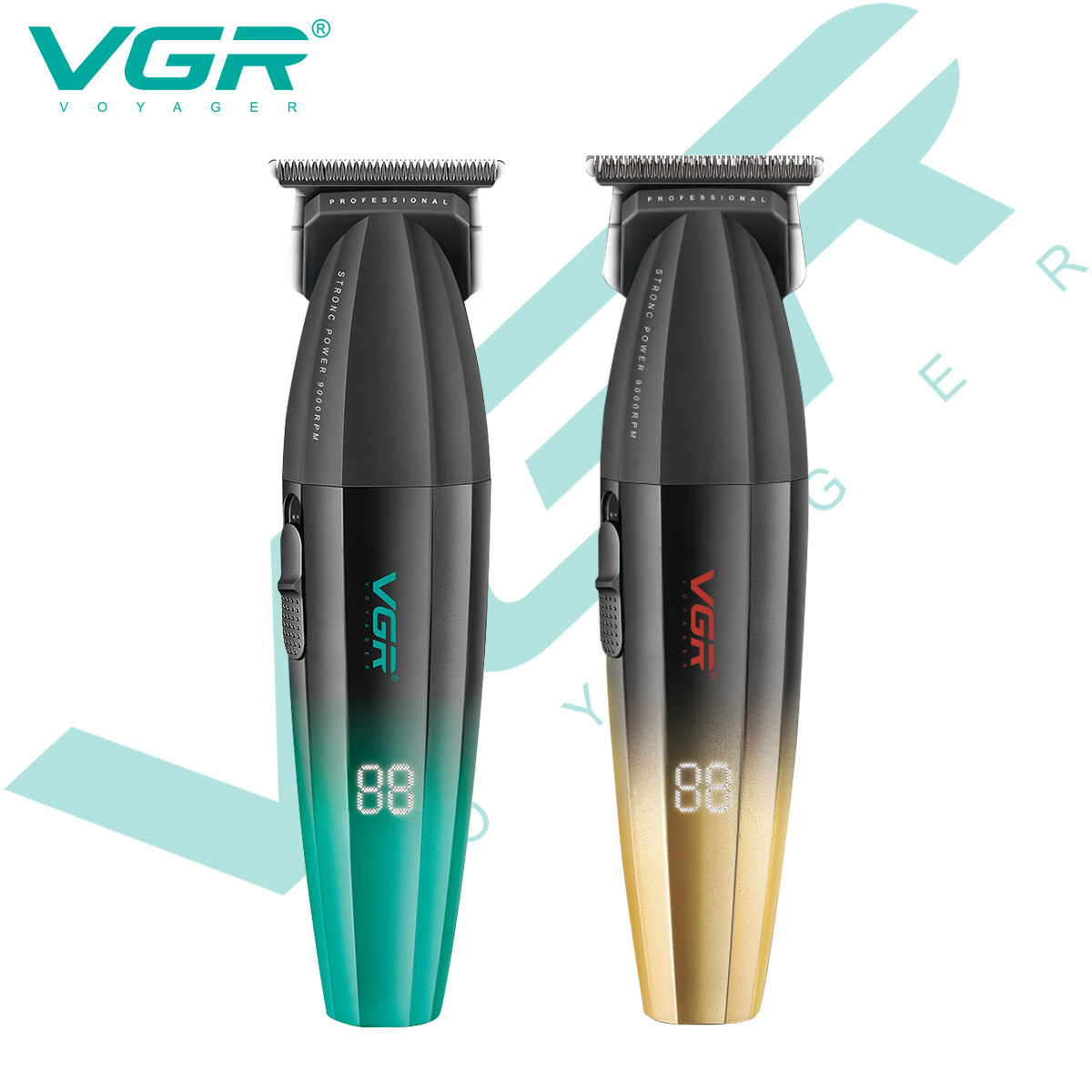 VGR V-906 ヘアサロンホームヘアトリマーグラデーションメタルボディバリカンヘアカービング LED インテリジェントデジタルディスプレイ電気 Pu
