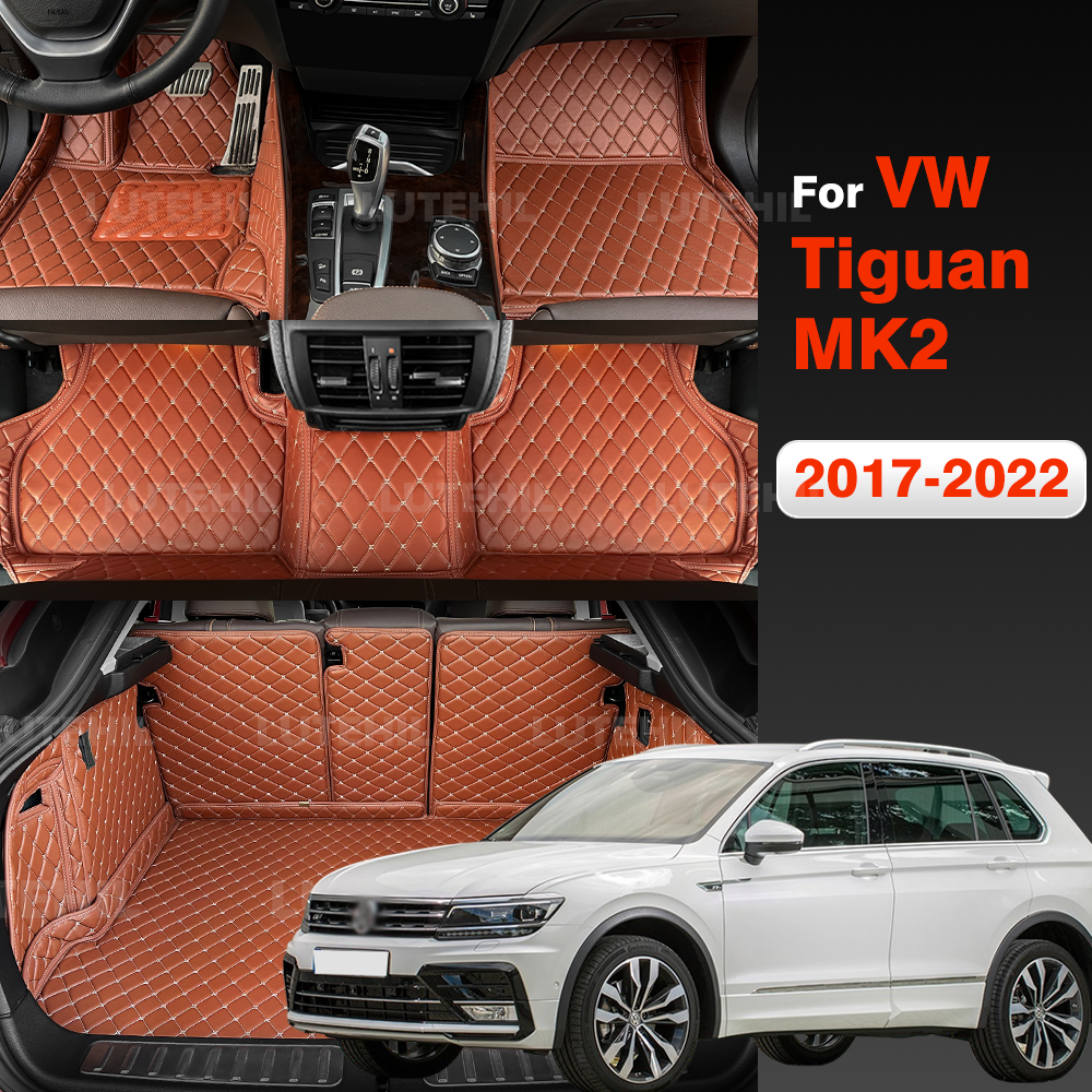 車のフロアマットフォルクスワーゲン VW ティグアン MK2 2017 2018 2019 2020 2021 2022 車のトランクマットフットパッドカーペットカバーアクセサリー
