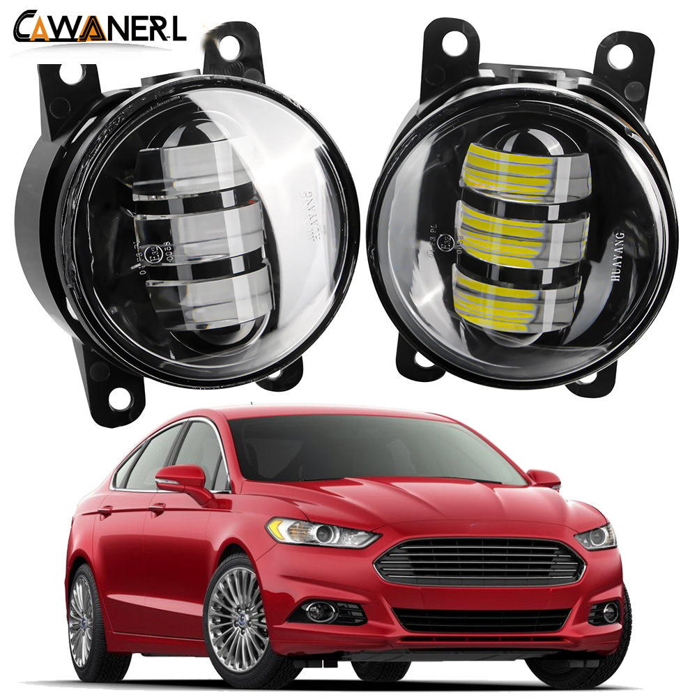 2 × フォグライトアセンブリフォードモンデ​​オフュージョン 2013 2014 2015 2016 車 30 ワット 4000LM フロントバンパー LED フォグランプ DRL ホワイトアンバー 12V