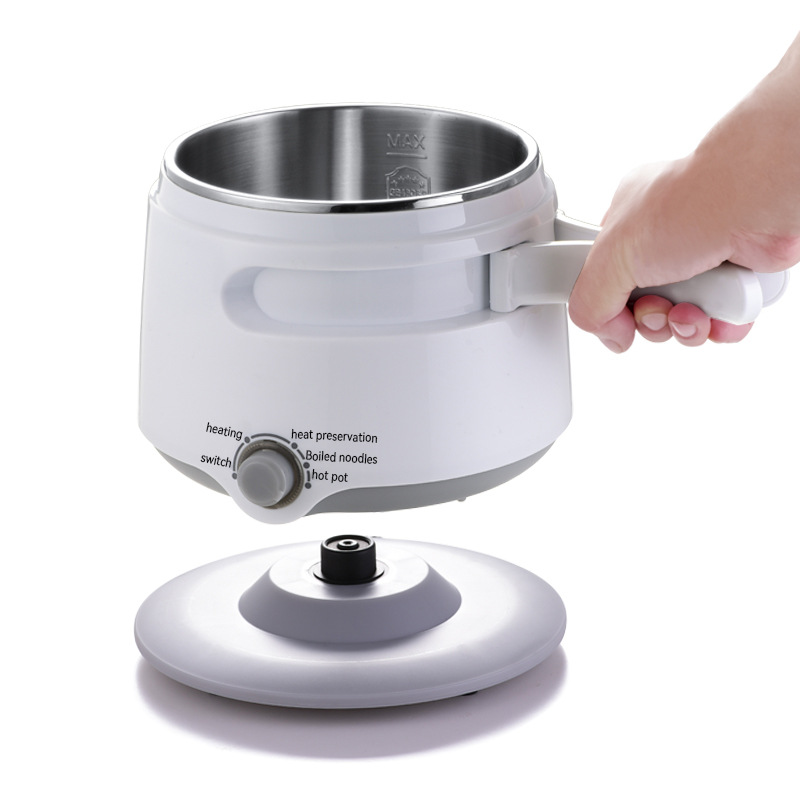 600 ワットノンスティック電気調理鍋 1.8L 鍋 304 ステンレス鋼炊飯器家庭用蒸し器多機能朝食マシン
