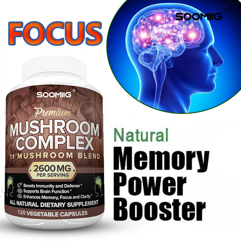 Mushroom Complex Supplement, Boosts Memory, Supports Brain Function, Boosts Heart & Immune Support, Boosts Immune System