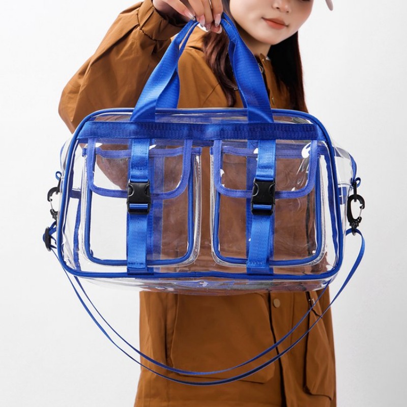 ファッション多用途無地 PVC 透明トラベルダッフル 2025 新ホット販売ジッパーシンプルな大容量カジュアルショルダーバッグ