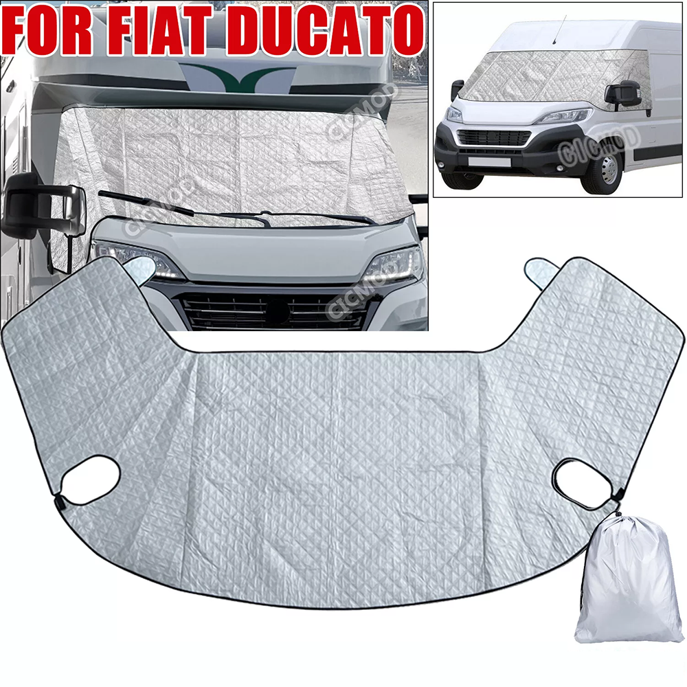 RV フロントウィンドウサンシェードキャンピングカーサーマルフロントガラススクリーンカバーフィアット Ducato プジョーボクサーシトロエンリレーフロントガラスカバー
