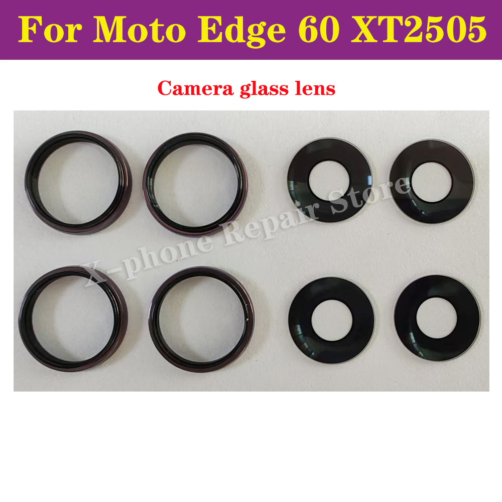 Motorola Moto Edge 60 xt2505 用接着剤付きカメラガラスレンズミラーリングとレンズ交換部品