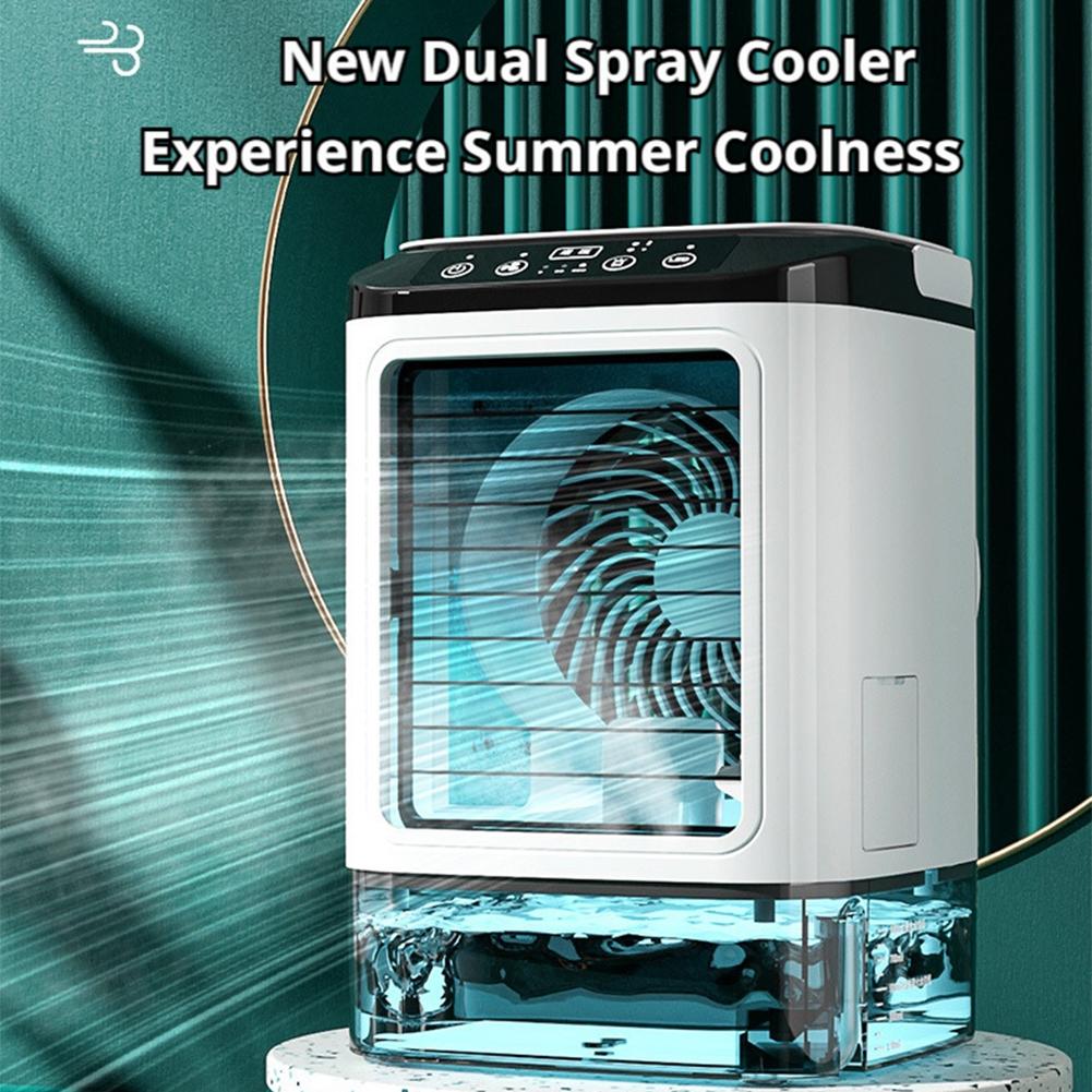 USBミニ蒸発空気クーラーデスクトップスプレー加湿器ファン900ML水タンク、家庭用オフィス用ポータブル水冷ファン