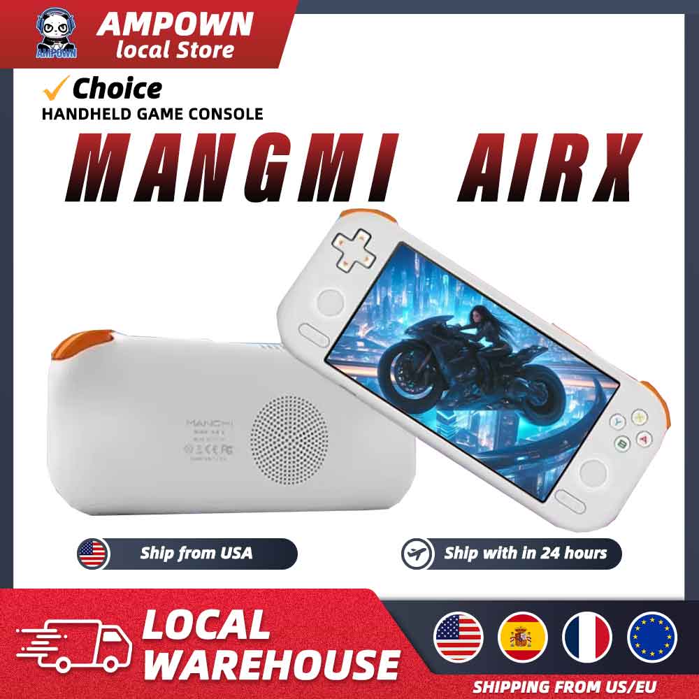Ampown MANGMI AIR X ハンドヘルドゲームコンソール Snapdragon 662 5.5 ''タッチスクリーン Android 14 アクティブ冷却ファン 15 ワット高速充電 RGB