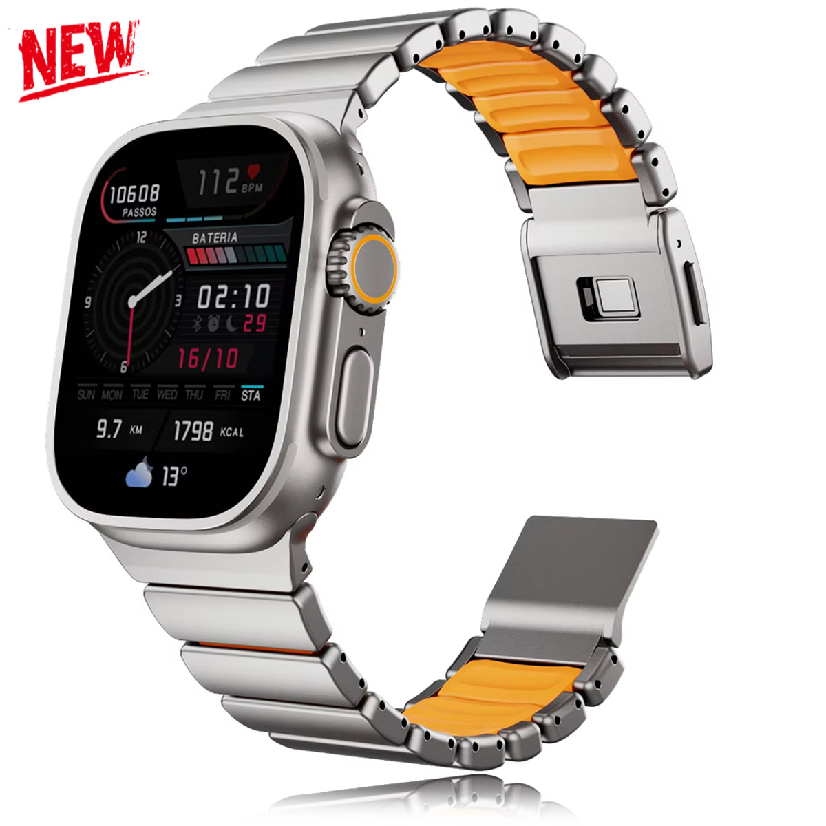 磁気チタンストラップ Iwatch Ultra 3/2 49 ミリメートル S11 10 46 45 42 44 ミリメートルシリコン二層リンクバンド Apple Watch S9 8 7 SE3
