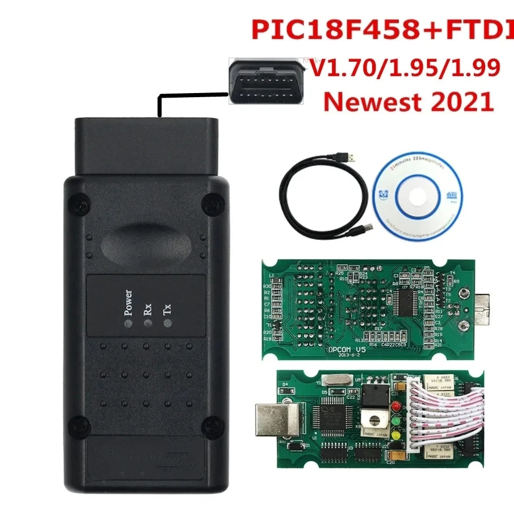 最新オペル OPCOM 1.99/1.95 CAN バス OBD2 スキャナ車の故障テスターチェックエンジンアダプタ車の診断ツール OpelCarModels