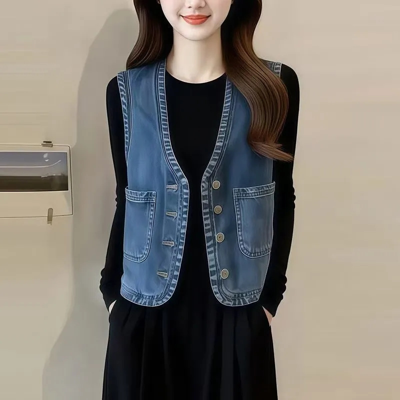 韓国レディース大きいサイズ 5xl カウボーイノースリーブショートコート夏の女性のファッションカーディガンチョッキトップス女性デニムベスト