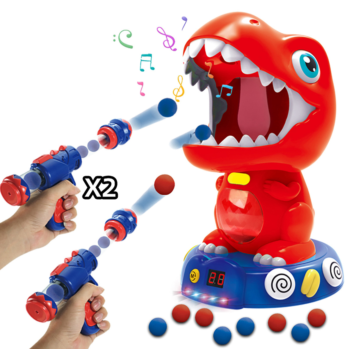 子供のおもちゃのシューティングゲーム恐竜射撃ソフト弾丸銃の杖ライトシューティングゲームスコアリングシューティングターゲットインタラクティブパズルおもちゃ