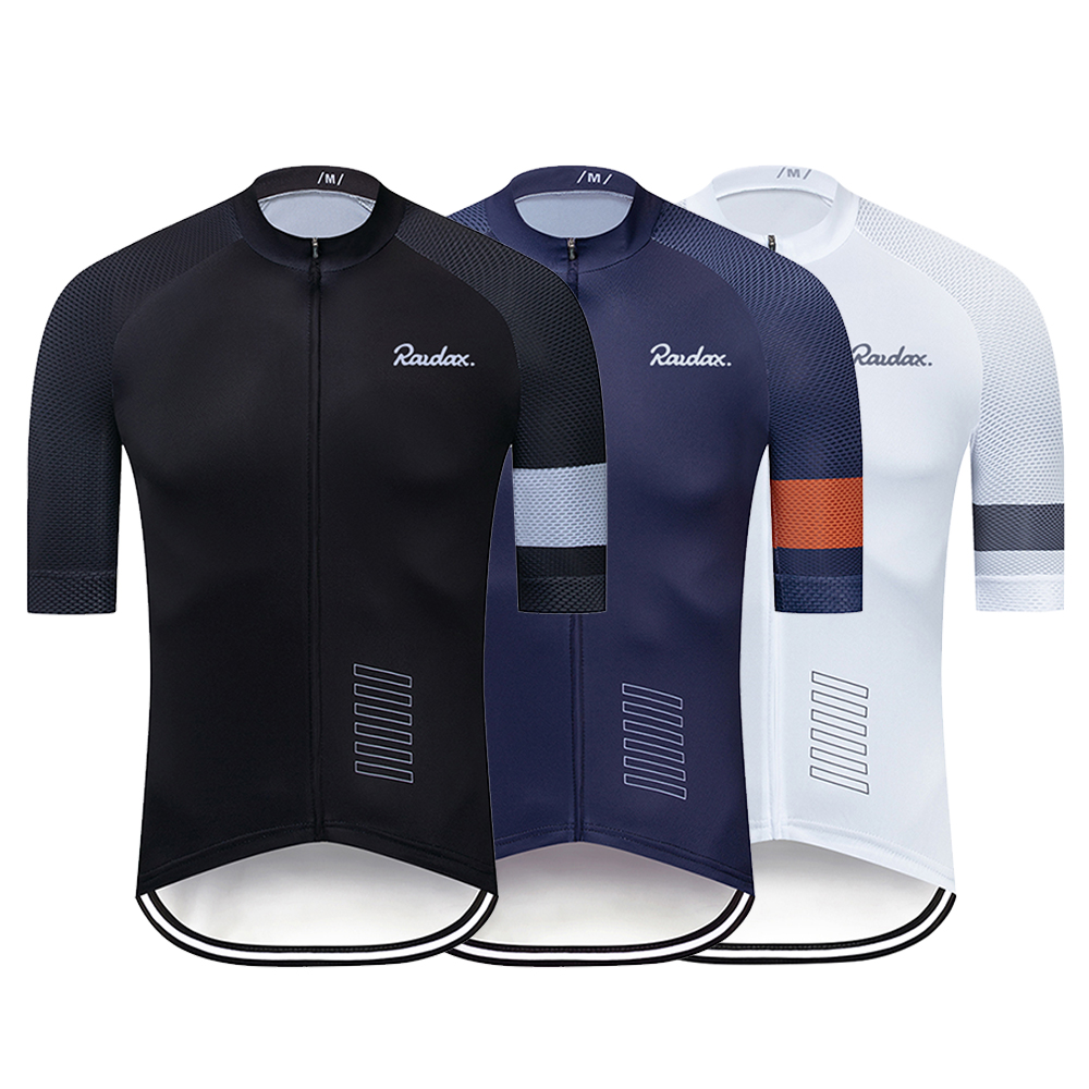 男性サイクリングジャージ Raudax クラシックブラックサイクリングレーシングトップス半袖サイクリスト服シャツマイヨ夏自転車バイク着用