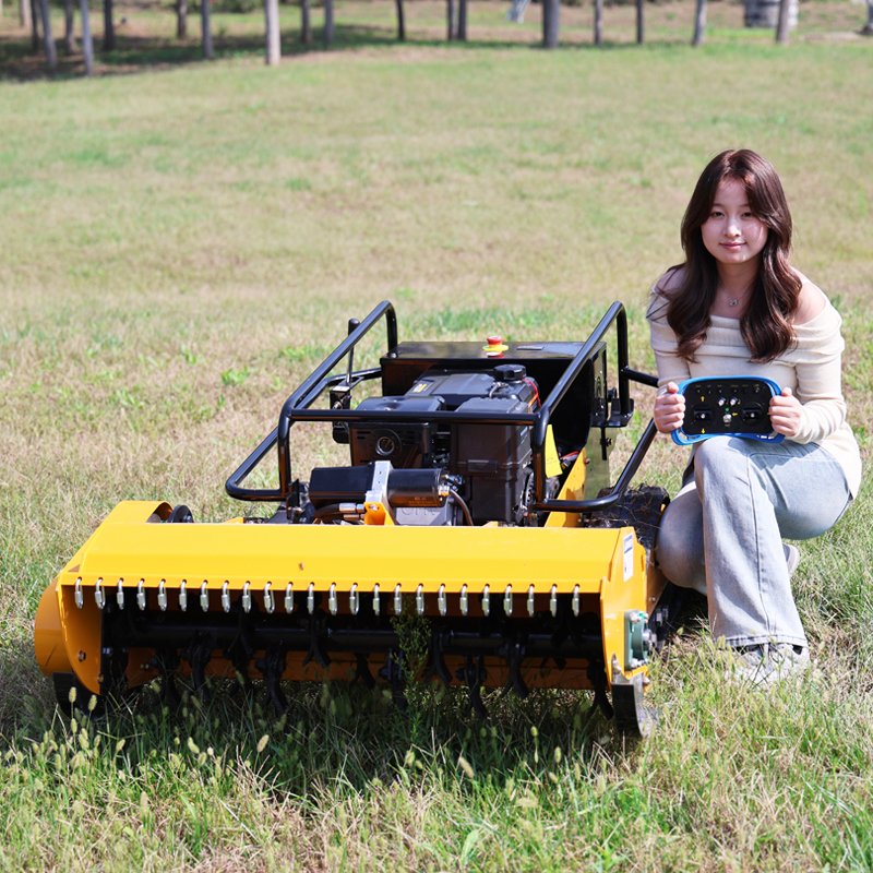 カスタマイズされた新しいミニファームフレイル芝刈り機 1000 ミリメートル RC ホームロボットクローラー芝刈り機草