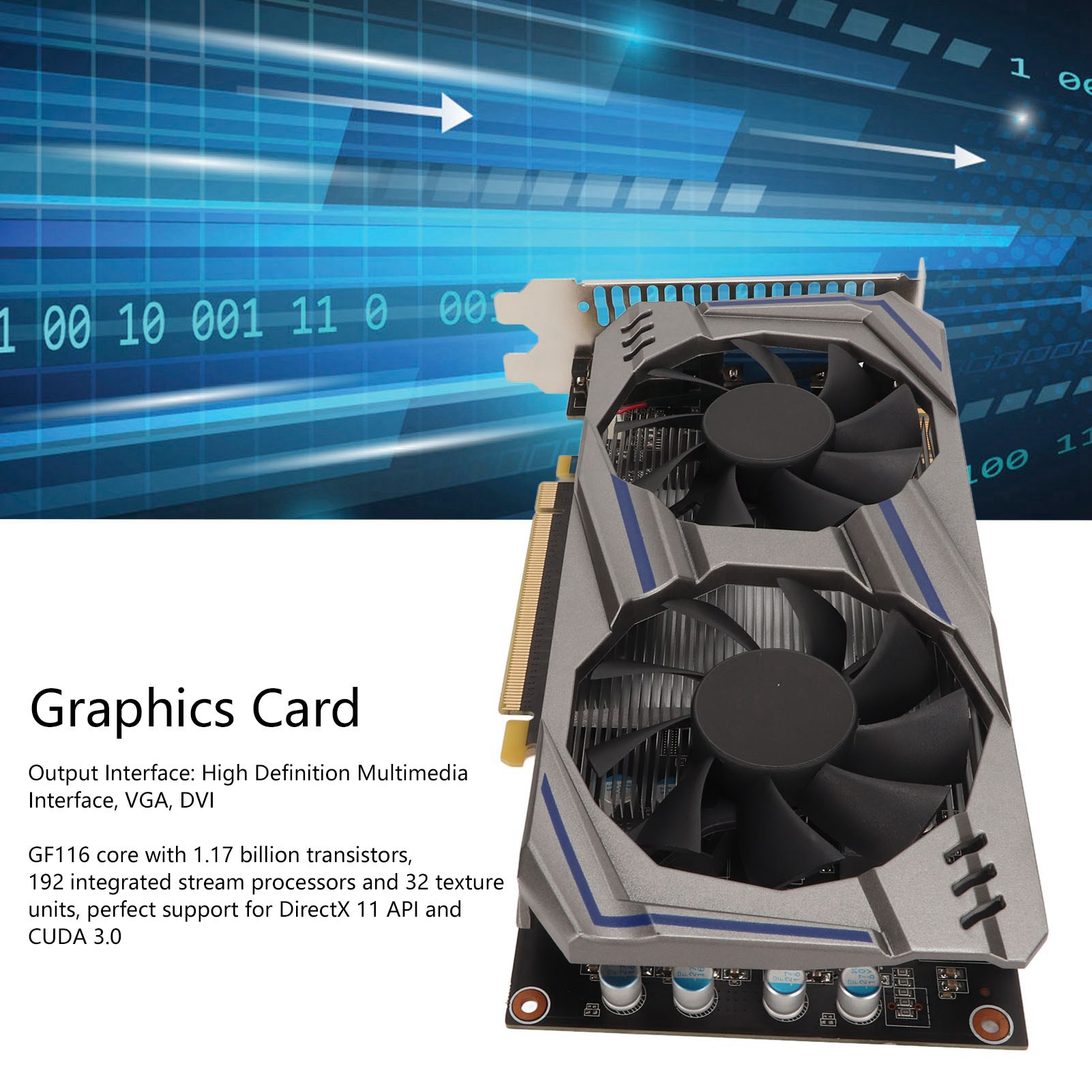 グラフィックカード 128ビット GDDR5 PCI Express2.0 ダブルファン デスクトップPC コンピューター ディスクリートゲーミンググラフィックカード ダブルファングラフィックカード