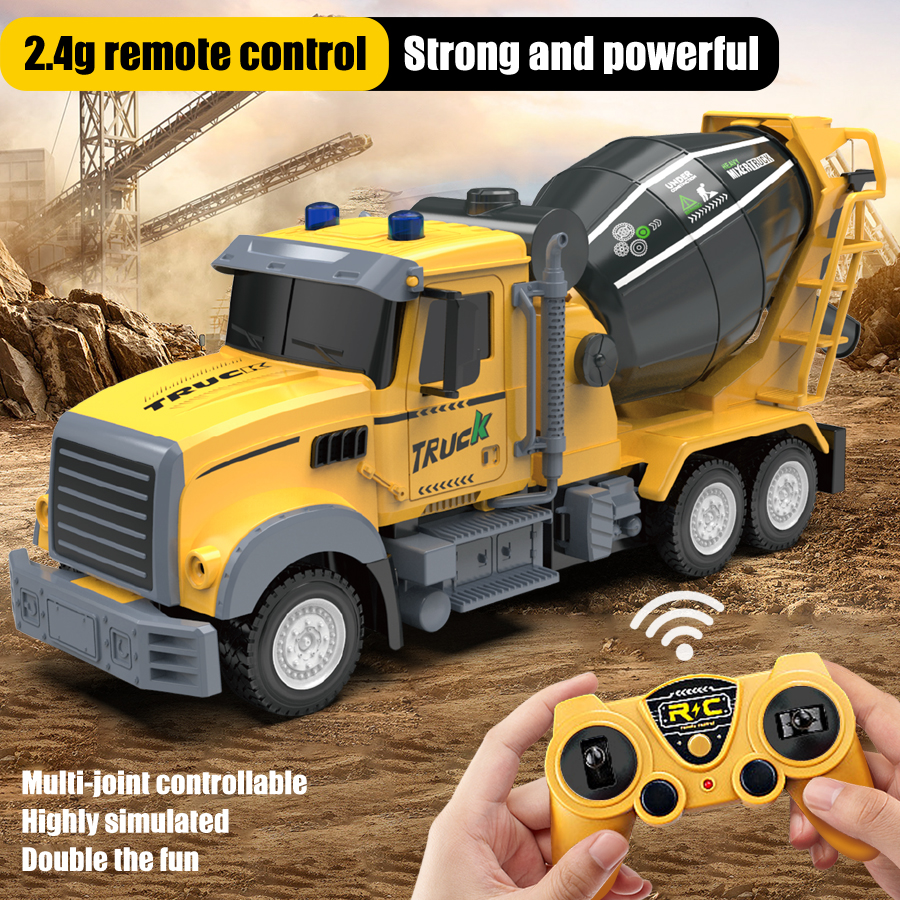 6チャンネルリモートコントロールエンジニアリング車両2.4G充電式ダンプRCトラックおもちゃ、ライト/サウンドエフェクト付き、子供用ギフト