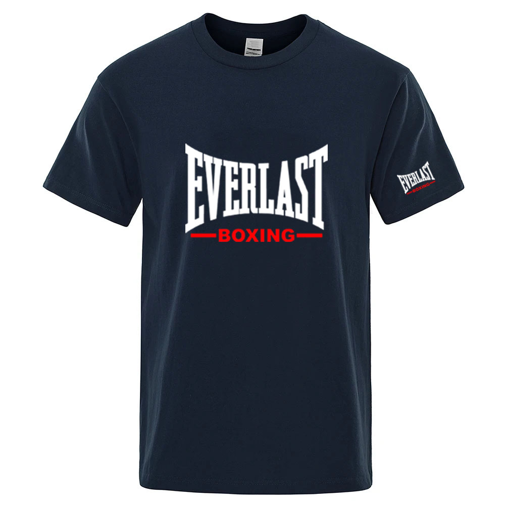 Everlast プリント 2025 新しい夏のメンズクイックドライ普通の薄い半袖スポーツフィットネスランニング通気性スポーツウェアトップス