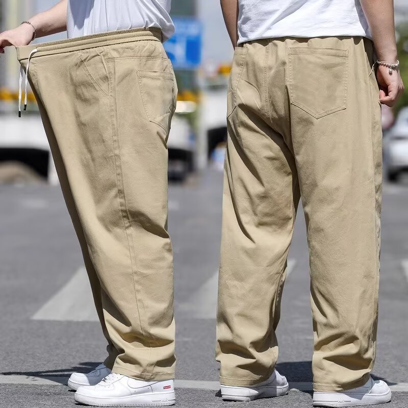 メンズ夏の作業服パンツプラスサイズルーズストレートレッグカジュアルパンツXL-8XL大きくて背の高い大きな夏パンツアジアサイズ