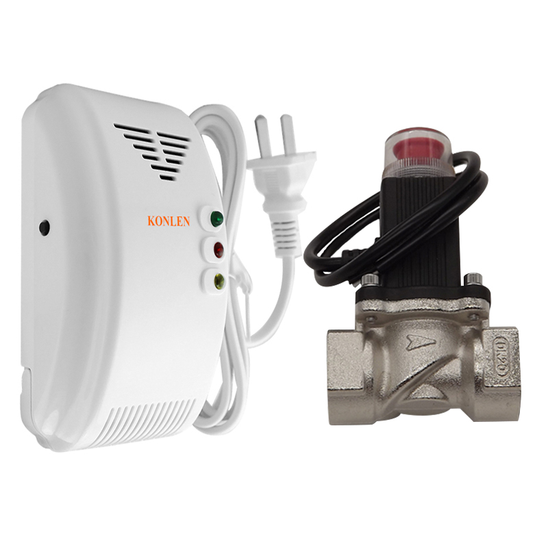 天然 LPG ガス検知器メタン CH4 リーク警報センサーシャットオフスマート電磁弁 DN20 15 自動制御家庭用火災安全