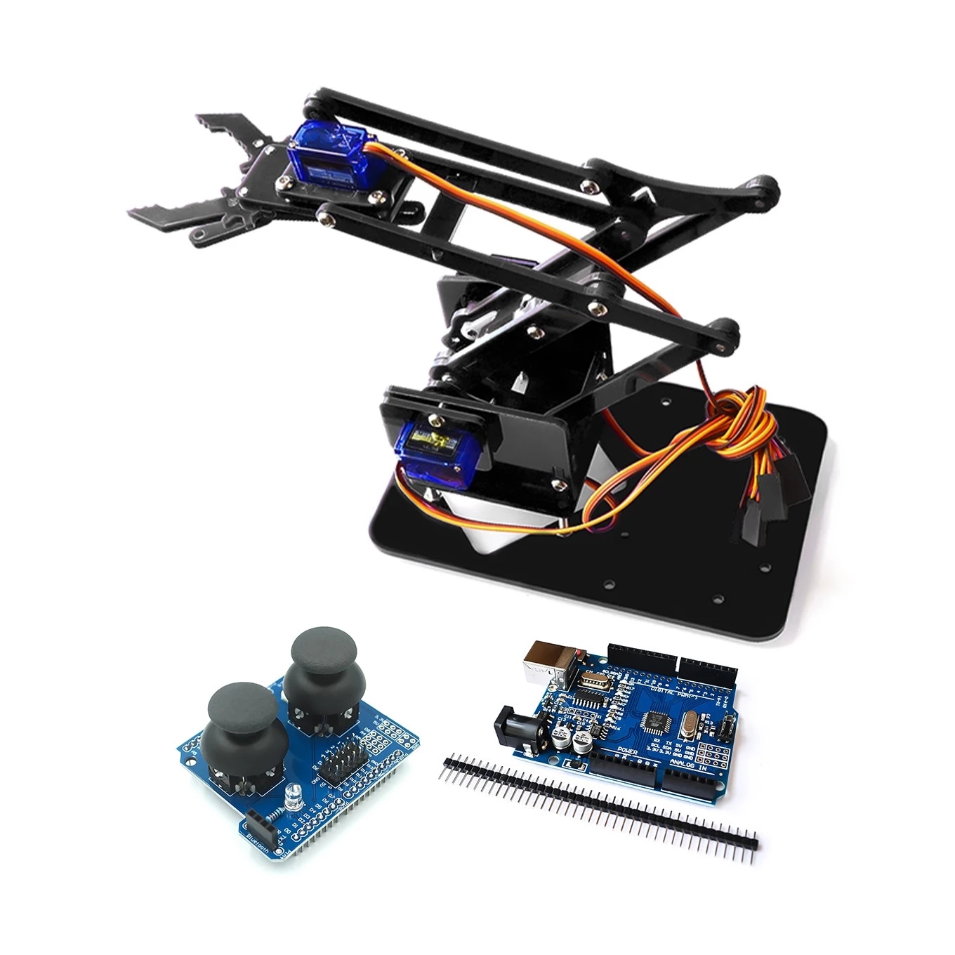 SG90 4 Dof 未組み立てアクリル機械式ロボットマニピュレータ爪 Arduino のロボットアーム DIY キット UNO プログラマブルロボットスターターキット