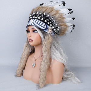 Handcrafted Artistic Design, Customizable, Comfortable Women's Headband with Feathers, Ribbon, and Detachable Tassels—Costume Prop for Role-Playing