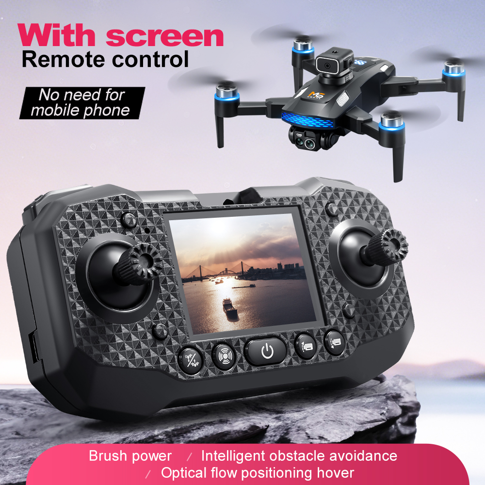 M6 ミニドローン 4K プロフェッショナル HD カメラ大画面 2.4G WIFI FPV Dron ブラシレスオプティカルフローホバー折りたたみクアッドコプター