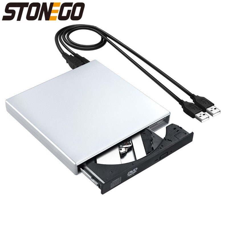 USB 外部 CD RW バーナー DVD CD リーダー プレーヤー USB ケーブル 2 本付き Windows Mac ラップトップ コンピューター用