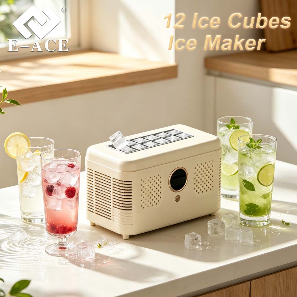 E-ACE 12 アイスキューブカウンター製氷機ミニアイスキューブマシン高速製氷コンパクト電気製氷機ホームバーキャンプ用