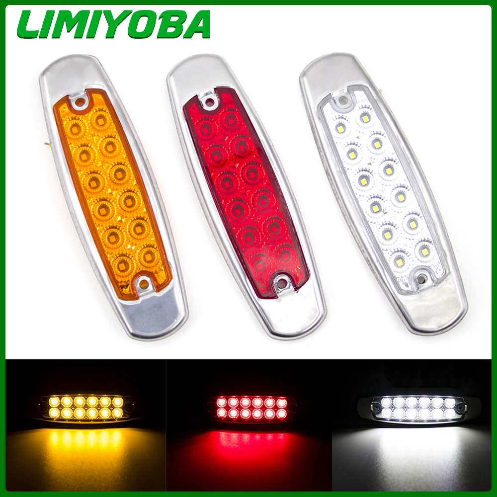 10 個 12V 24V 12 LED 車のトラック LED サイドマーカーライトトラックトレーラートラックキャラバンバスバンボート防水クリアランスライト