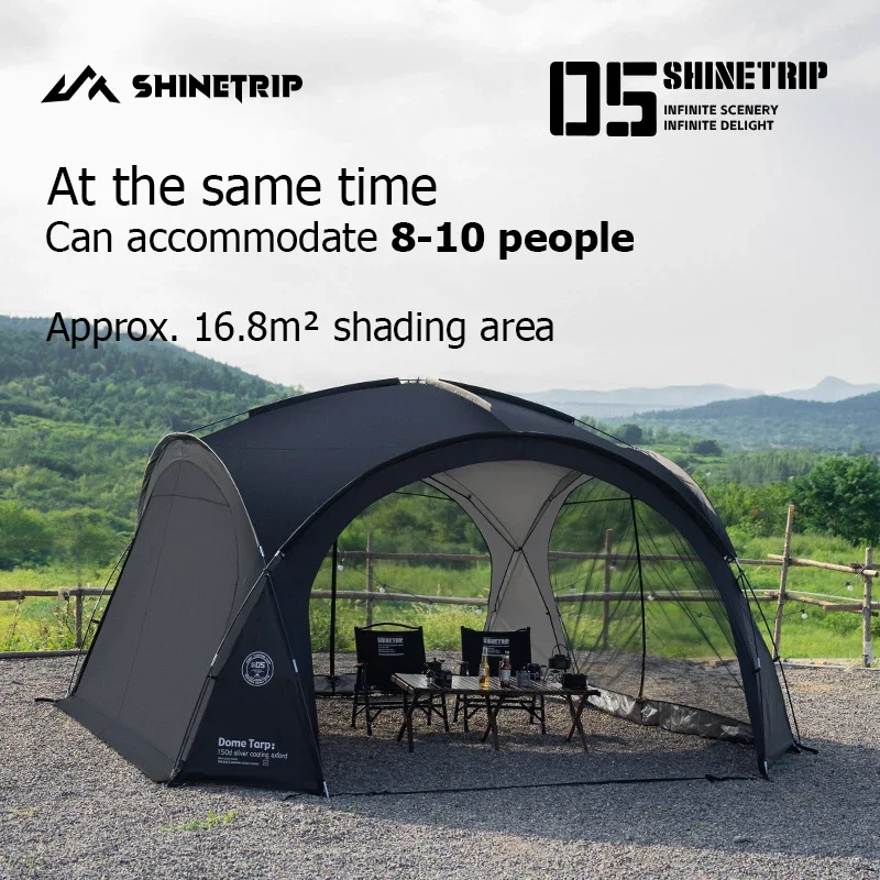 ShineTrip アウトドア 特大 キャンプ シェード テント 家族旅行 拡張可能 スペース キャンプ ガゼボ 雨と日よけ 車のテント