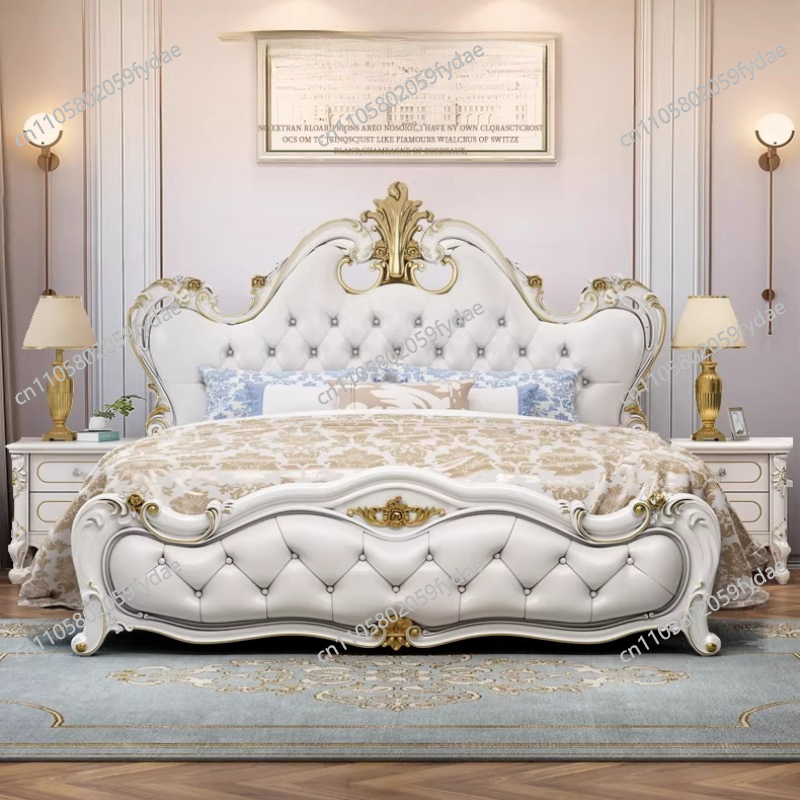 ヨーロッパのプリンセスベッド寝室の高級シングルヘッドボードベビーダブル女の子ベッドデザイン城 Letto Matrimoniale ユニークな家具