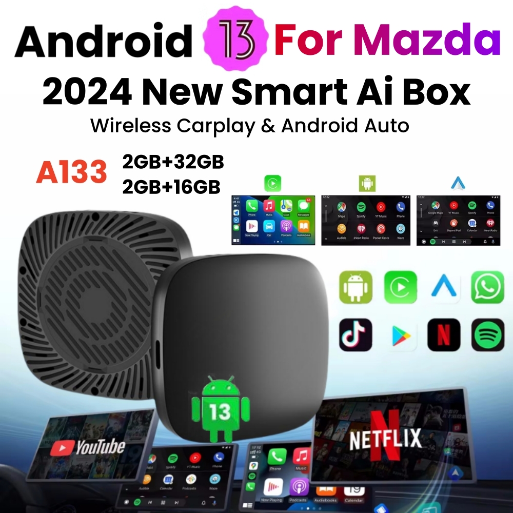 Carplay Ai ボックスワイヤレス CarPlay Android 自動テレビボックス Youtube Netflix 用マツダ CX-5 CX-8 MX-5 CX-3 CX30 MX-30 CX-50 CX-60