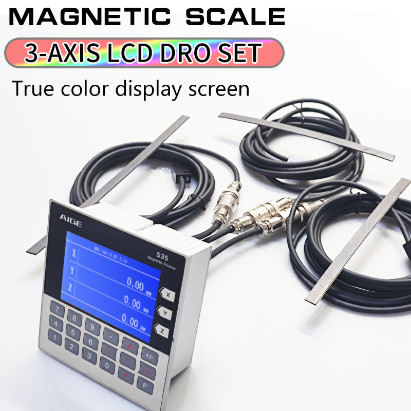 3 軸 LCD DRO 磁気リニア変位スケールセンサー CNC 工作機械金属デジタルディスプレイ測定装置用