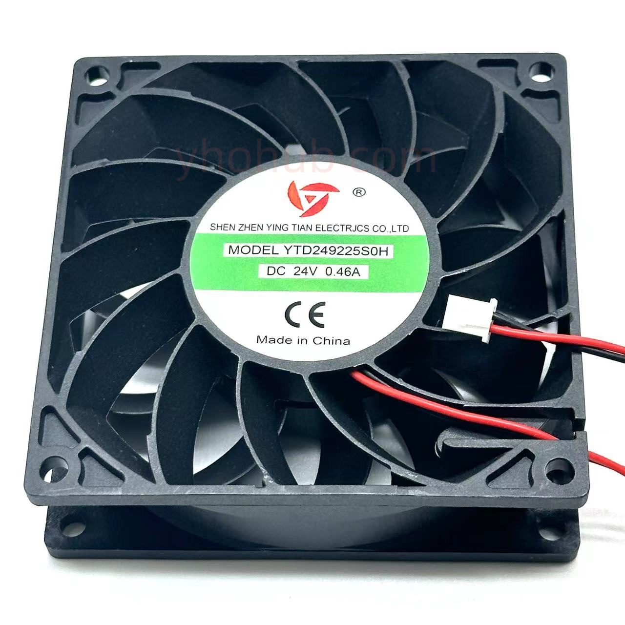 YTD249225S0H DC 24V 0.46A 90x90x25mm 2線式サーバー冷却ファン