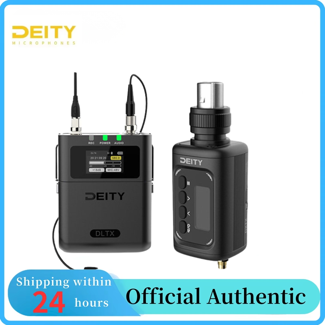 DEITY THEOS DXTX UHF デジタル ワイヤレス トランスミッターと 32 ビット フロート録音を備えた DEITY D2RX デュアル チャンネル レシーバー