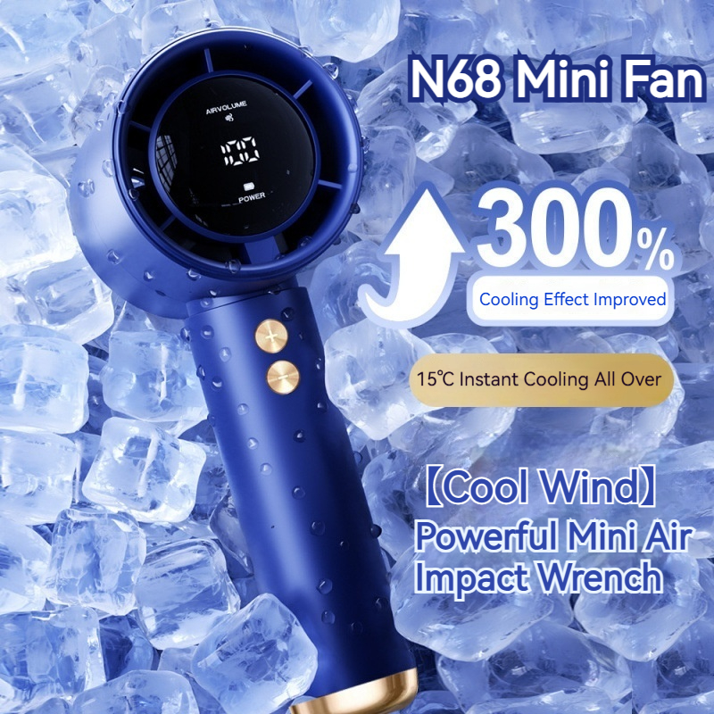 N68 高速ターボハンドヘルドファン 100 スピード USB 充電式デジタルディスプレイ付きポータブルミニデスク冷却ファン夏用