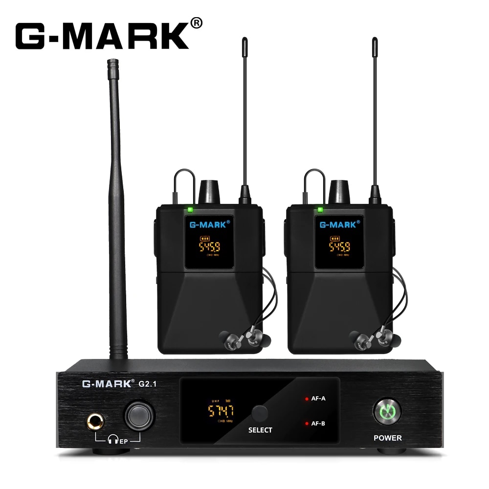 ワイヤレスインイヤーモニター G-MARK G2.1IEM UHF ステージリターンスタジオ周波数選択可能ギターバンドパフォーマンス DJ パーティー