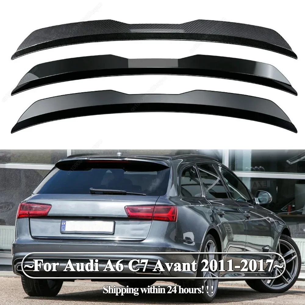 MAXTON スタイルリアルーフスポイラーリップウイングアウディ A6 C7 アバント 2011-2017 A6 オールロード 2012-2018 ハッチバックボディキットチューニングブラック ABS