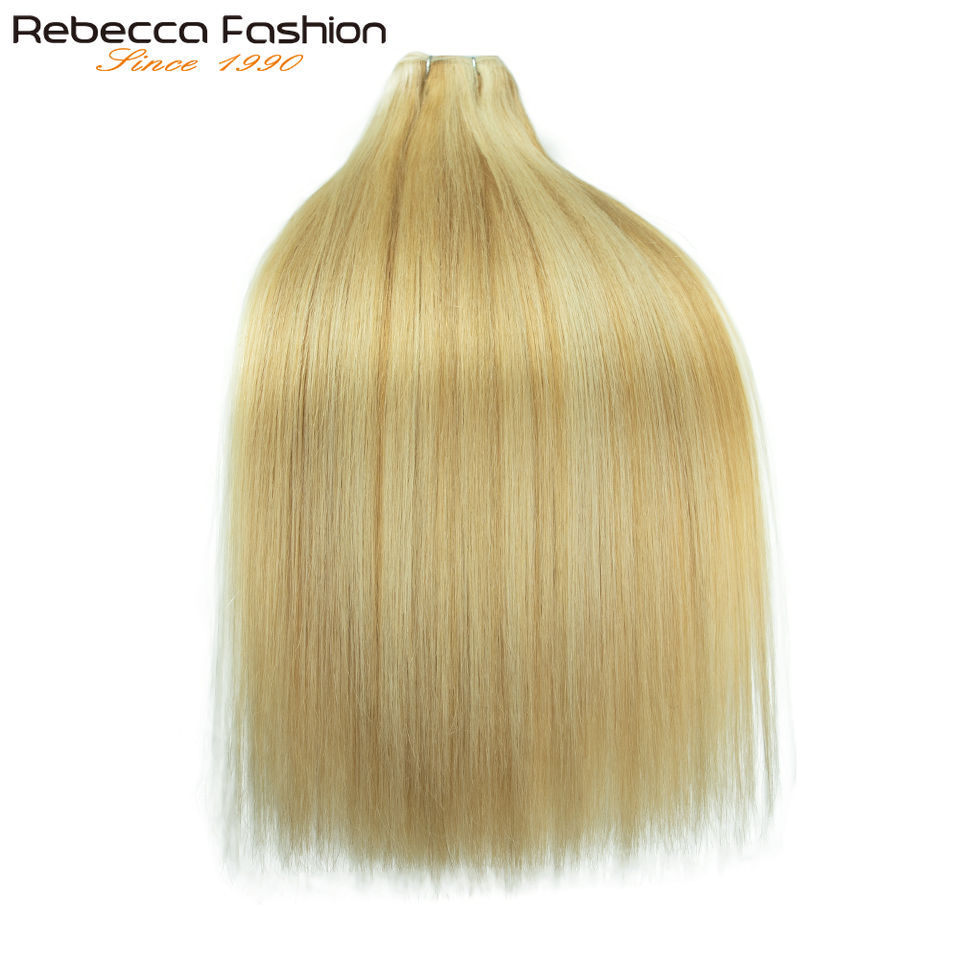 ブラジルストレートヘアダブル描画自然人毛織りバンドルレミーハニーブロンド P6/613 P8/613 P27/613 ヘアエクステンション