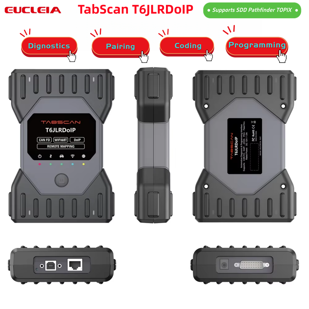 EUCLEIA TabScan T6JLRDoIP for JLR DOIP コーディングおよびプログラミングのサポート SDD /Pathfinder/TOPix をサポート