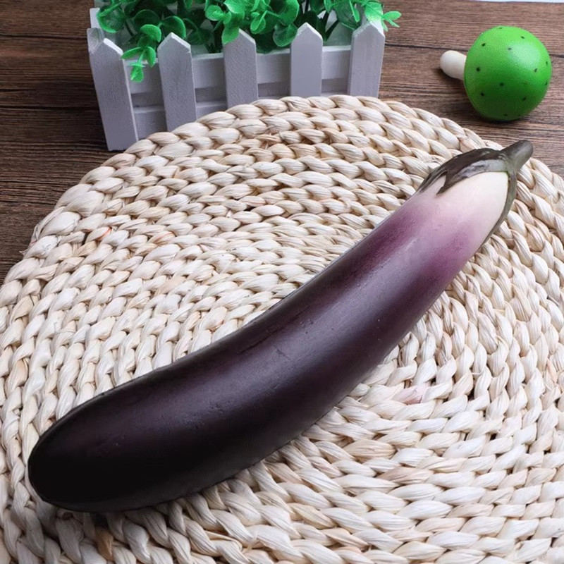 2 個 PU シミュレーション野菜模擬ナス偽ナス紫ハイエンド手触り食品モデル撮影初期の装飾品小道具