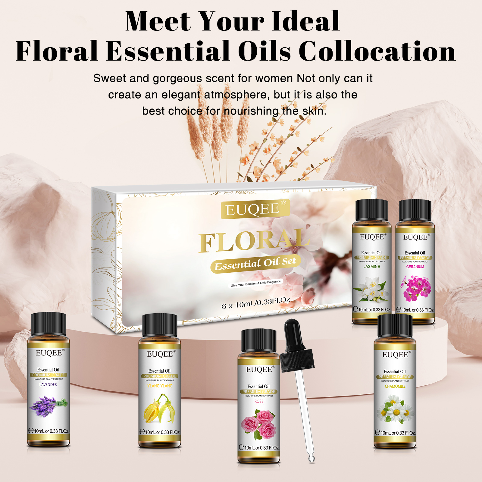 EUQEE 石鹸用フローラル エッセンシャル オイル 6*10ml セット
