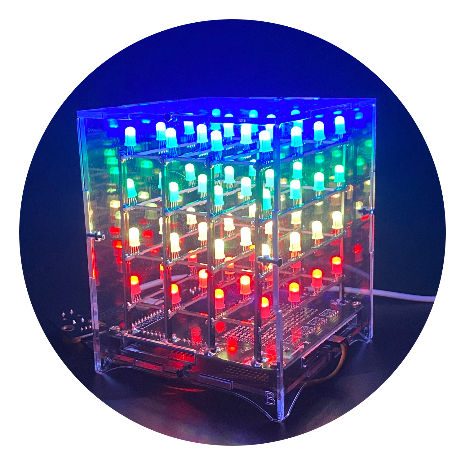 KEYESTUDIO 4x4x4 DIY RGB LED キューブ電子キット Arduino レオナルドサポートスクラッチプログラミングポテンショメータ音声制御